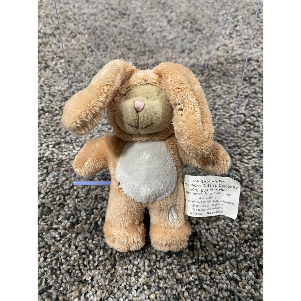 Starbucks Bearista Bear 60th Edition Mini Bunny Rabbit Plush Tan